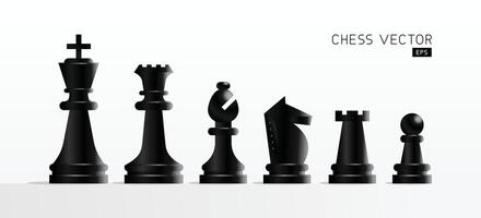 impostato di scacchi pezzi. realistico scacchi pezzo icone. tavola gioco. illustrazione vettore