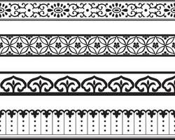 monocromatico senza soluzione di continuità Cinese nazionale ornamento. confine, telaio, decorazione, asiatico popoli. vettore