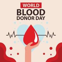 illustrazione grafico di mano Tenere un' far cadere di sangue, Perfetto per internazionale giorno, mondo sangue donatore giorno, celebrare, saluto carta, eccetera. vettore
