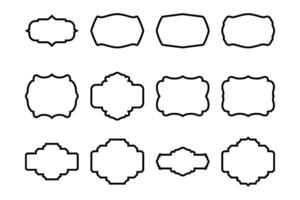etichetta telaio forma linea pittogramma simbolo visivo illustrazione impostato vettore