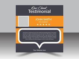 creativo e semplice cliente testimoniale design vettore