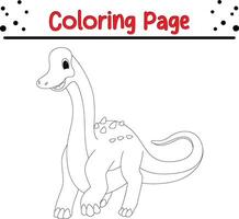 dinosauri colorazione pagina. contento animale colorazione libro per bambini. vettore