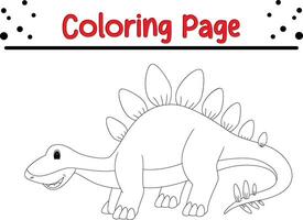 dinosauri colorazione pagina. contento animale colorazione libro per bambini. vettore