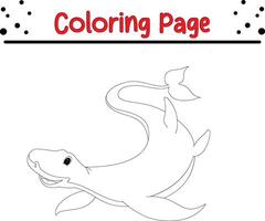 plesiosauri dinosauro colorazione libro pagina per bambini vettore