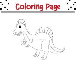 dinosauri colorazione pagina. contento animale colorazione libro per bambini. vettore