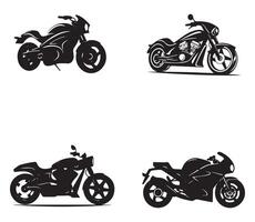 impostato di motociclo sagome isolato su bianca sfondo. illustrazione. vettore