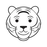 tigre nero e bianca cartone animato personaggio design collezione. bianca sfondo. animali domestici, animali. vettore