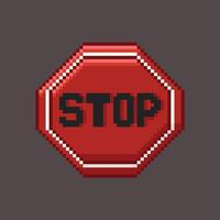 fermare cartello pixel arte illustrazione vettore