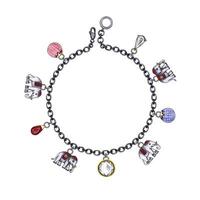 gioielleria design moda arte elefante braccialetto impostato con gemme e perla schizzo di mano su carta. vettore