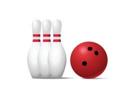 bowling palla gioco con il spille. illustrazione di bowling vettore