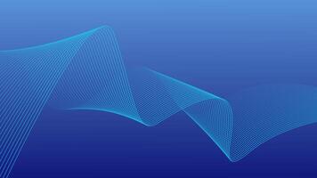 astratto raggiante onda Linee su buio blu sfondo. dinamico onda modello. moderno fluente ondulato Linee. futuristico tecnologia concetto. completo da uomo per striscione, manifesto, coperchio, opuscolo, volantino, sito web vettore