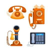 Telefono Evoluzione a partire dal vecchio Vintage ▾ telefoni, cellulare. vario vecchio filo telefoni per chiamata. vettore