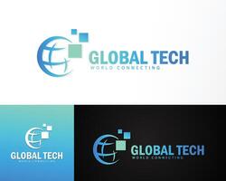 globale tecnologia logo design modello con moderno stile concetto premio vettore
