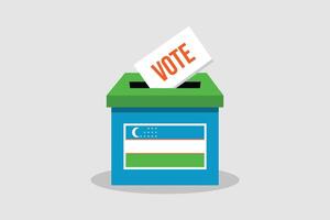 Uzbekistan scrutinio scatola piatto e minimalista illustrazione concetto. votazione concettuale arte. elezioni. vettore