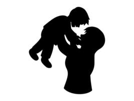 madre Tenere bambino silhouette sfondo vettore