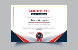 certificato di apprezzamento modello, certificato di risultato, premi diploma modello professionista stile eps10 vettore
