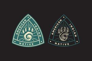 orso impronte zampa nativo indiano distintivo logo design per avventura e all'aperto cultura attività commerciale vettore