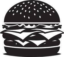 hamburger silhouette illustrazione su bianca sfondo. hamburger logo vettore