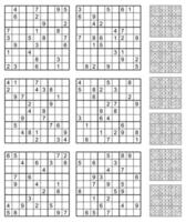 sudoku gioco impostato con risposte. vettore