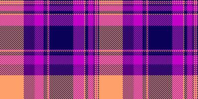 60s tessile plaid, freddo tartan tessuto sfondo. grande modello struttura senza soluzione di continuità dai un'occhiata nel viola e indaco colori. vettore