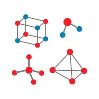 impostato di icone su il tema di molecole, chimica. medicina vettore