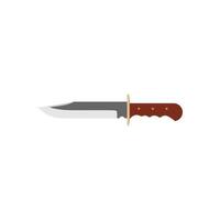 bowie coltello piatto design illustrazione isolato su bianca sfondo. acuto lama colore icona disegno, campeggio e all'aperto simbolo, estremo gli sport attrezzatura cartello, natura e spedizione vettore