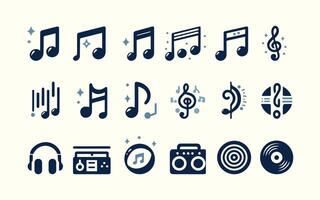 musica e suono icone impostare. musica cartello illustrazione, musica Appunti vettore