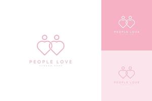 persone amore logo icona simbolo cuore design vettore