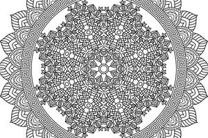 mandala colorazione rilassamento e meditazione pagina per bambini e adulti. circolare modello mandala. decorativo orientale e Arabo ornamento etnico stile. linea arte disegno colorazione pagina vettore