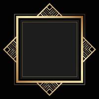 oro poligonale nero elegante sfondo confine telaio design vettore