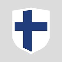 Finlandia bandiera nel scudo forma telaio vettore