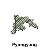 carta geografica città di pyongyang colorato geometrico moderno schema, alto dettagliato illustrazione design modello, adatto per il tuo azienda vettore