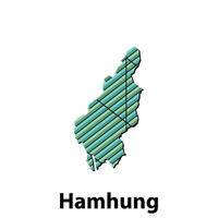 carta geografica città di hamhung colorato geometrico moderno schema, alto dettagliato illustrazione design modello, adatto per il tuo azienda vettore