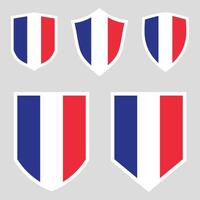 impostato di Francia bandiera nel scudo forma telaio vettore