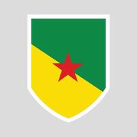 francese Guiana bandiera nel scudo forma telaio vettore