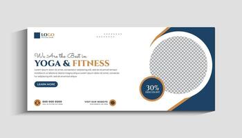 yoga fitness sociale media copertina e bandiera modello design vettore