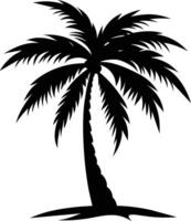 un' nero silhouette di un' Noce di cocco albero vettore