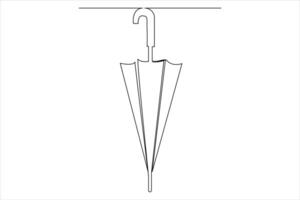 continuo singolo linea disegno di ombrello astratto ombrello linea arte illustrazione vettore