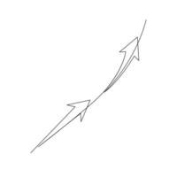 uno linea disegno di frecce sinistra e giusto lineare frecce continuo linea arte illustrazione design vettore