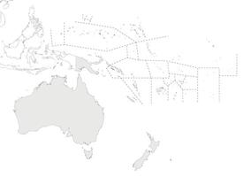 vuoto politico Oceania carta geografica illustrazione isolato nel bianca sfondo. modificabile e chiaramente etichettato strati. vettore