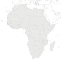 vuoto politico Africa carta geografica illustrazione isolato nel bianca sfondo. modificabile e chiaramente etichettato strati. vettore