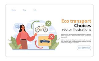 eco trasporto scelte concetto. piatto illustrazione vettore