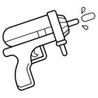 acqua pistola schema colorazione libro pagina linea arte illustrazione digitale disegno vettore