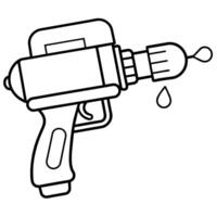 acqua pistola schema colorazione libro pagina linea arte illustrazione digitale disegno vettore