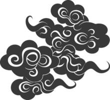 silhouette Cinese nube simbolo nero colore solo vettore