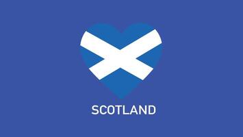 Scozia emblema cuore squadre europeo nazioni 2024 simbolo astratto paesi europeo Germania calcio logo design illustrazione vettore