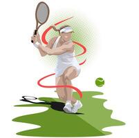 tennis palla atleta design illustrazione arte vettore