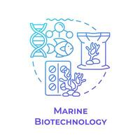 marino biotecnologia blu pendenza concetto icona. acquacoltura. marino organismi per farmaceutici. il giro forma linea illustrazione. astratto idea. grafico design. facile per uso nel presentazione vettore