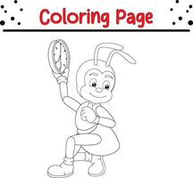 formica colorazione pagina. bug e insetto colorazione libro per bambini vettore