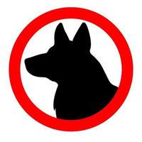 segno di avvertimento su un cane a guardia di un oggetto. attenzione cane vettore